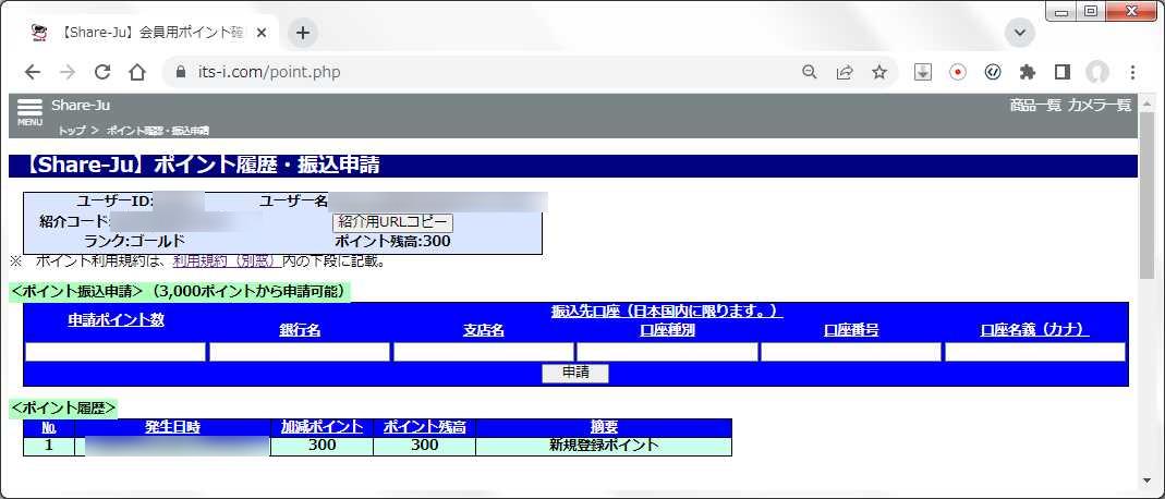 ポイントページ